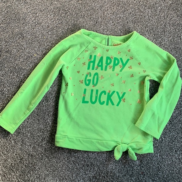 Cat & Jack Other - St Patrick’s Top 4T Girl Happy Go Lucky Clover